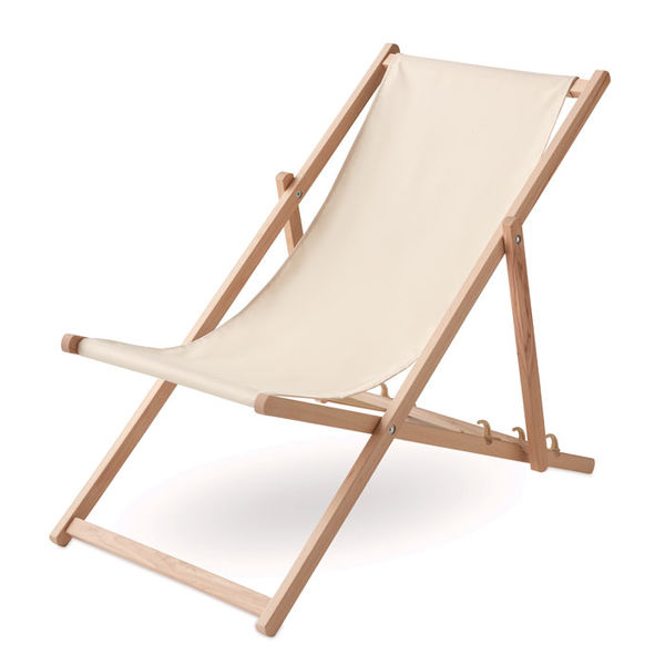 Chaise longue publicitaire traditionnelle en bois|HONOPU Beige