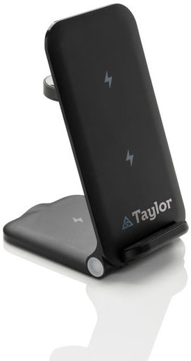 Chargeur 15W 3-en-1 plastique recyclé RCS Powerpal personnalisé Noir