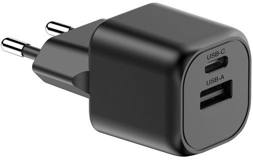 Chargeur 20W GaN plastique RCS Urban V Monterey publicitaire Noir