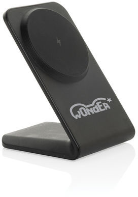 Chargeur magnétique 15W plastique recyclé RCS VoltPerch publicitaire Noir