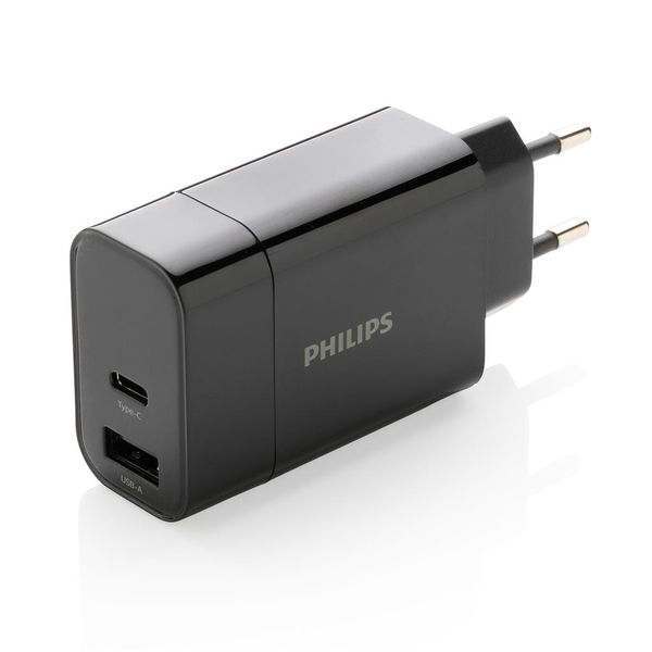 Chargeur Mural publicitaire Philips, USB 30W Ultra Rapide Black