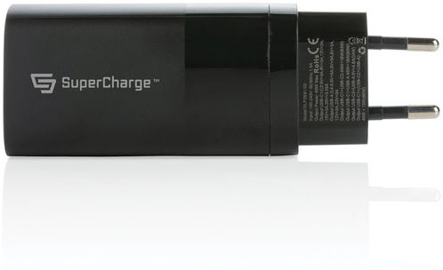 Chargeur mural USB 3 ports PD Philips 65W publicitaire Noir