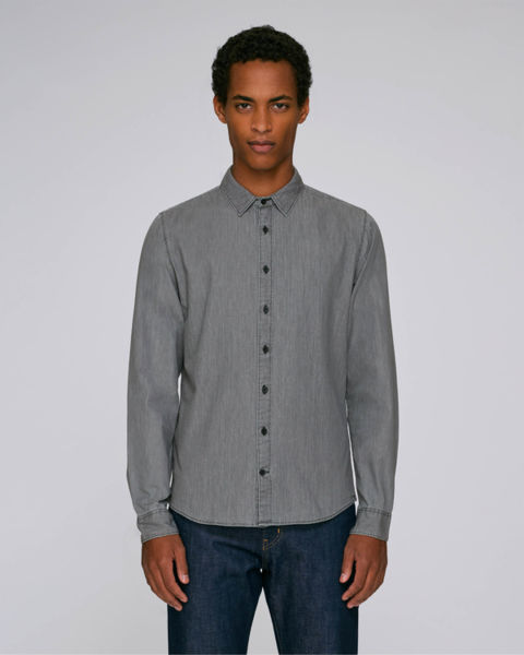 Chemise personnalisée | Innovates Denim Mid Grey Denim