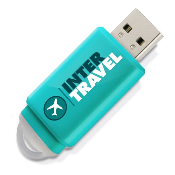 Clé USB publicitaire | Slider Turquoise