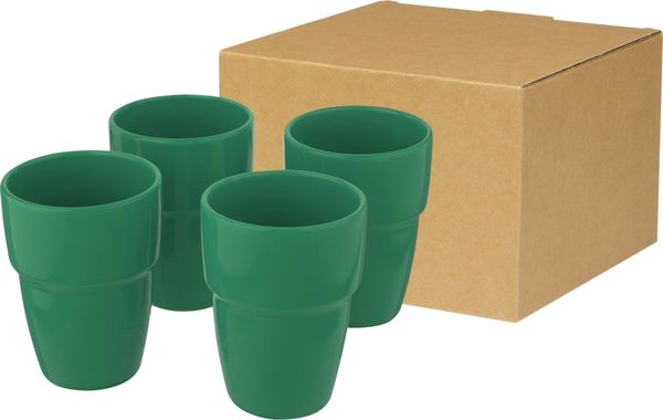 Coffret publicitaire 4 mugs empilables|Staki Vert