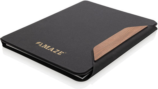 Conférencier A4 noyer & rPET AWARE™ Teri personnalisé Noir