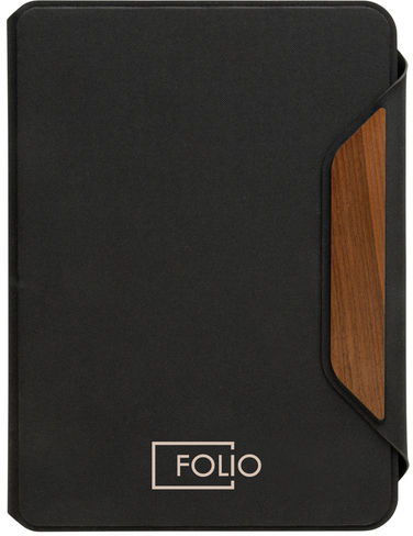 Conférencier A5 noyer & rPET AWARE™ Teri publicitaire Noir