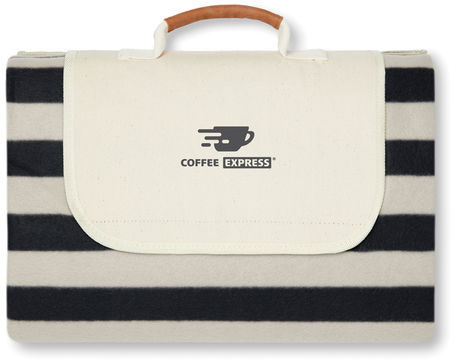 Couverture pique-nique grande rPET GRS Alba personnalisable Noir