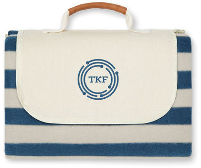 Couverture pique-nique rPET GRS Alba publicitaire Bleu marine