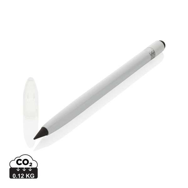 Crayon infini avec gomme publicitaire Blanc