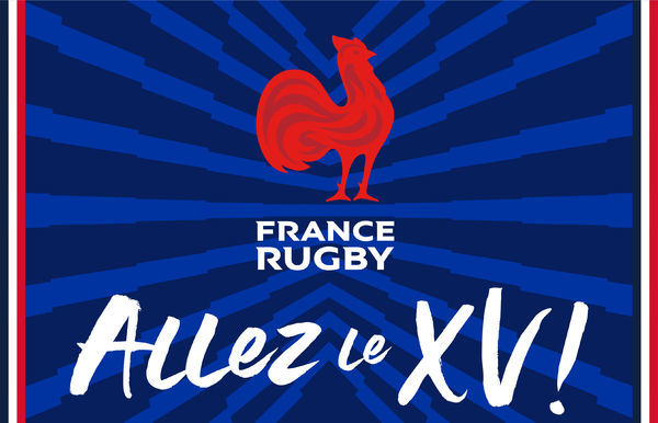 Drapeau supporter France rugby publicitaire