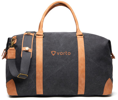 Duffle bag toile recyclée RCS Bosler publicitaire Noir