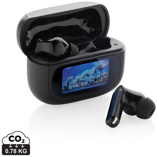 Écouteurs ANC RCS écran tactile Airtune publicitaires Noir