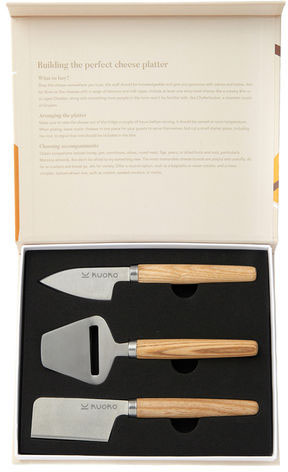 Ensemble couteaux à fromage Retro personnalisable Marron