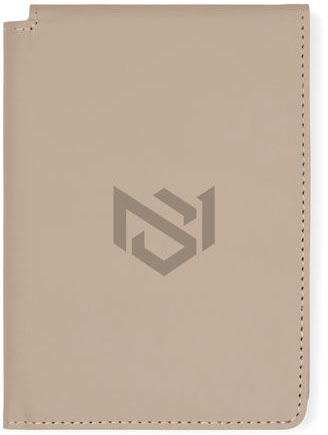 Étui passeport anti-RFID PU recyclé RCS personnalisable Beige chiné