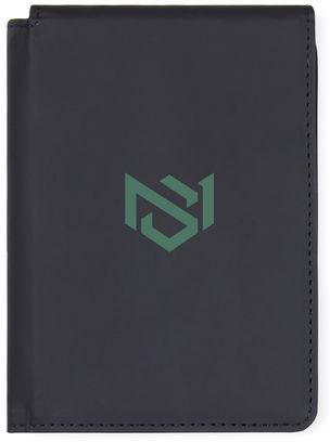 Étui passeport anti-RFID PU recyclé RCS personnalisable Noir