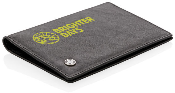 Étui passeport anti-RFID publicitaire Noir
