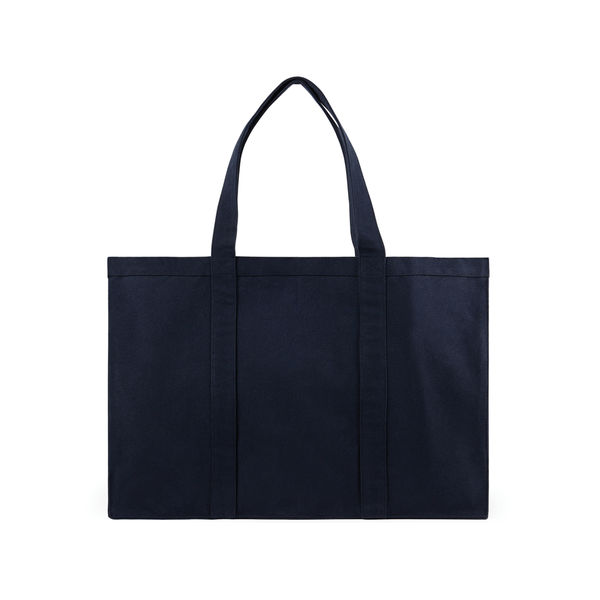 Grand tote bag en toile recyclée AWARE™ Hilo | Sac shopping publicitaire Bleu marine