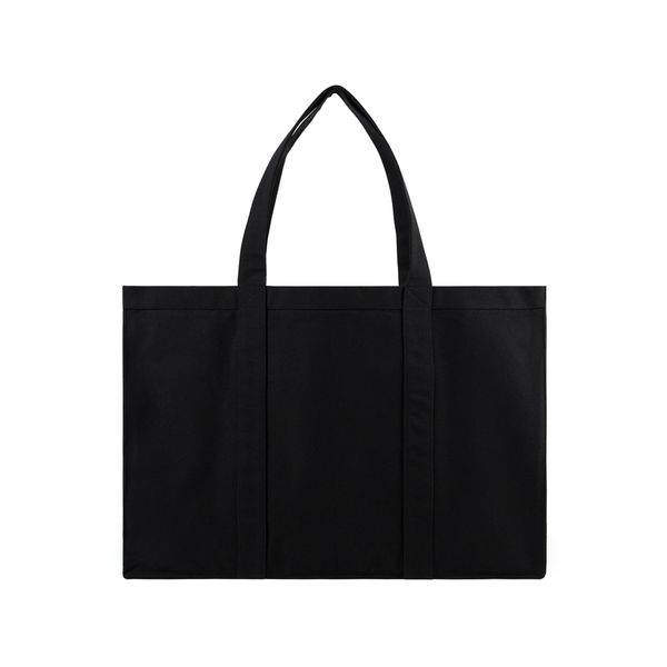 Grand tote bag en toile recyclée AWARE™ Hilo | Sac shopping publicitaire Noir