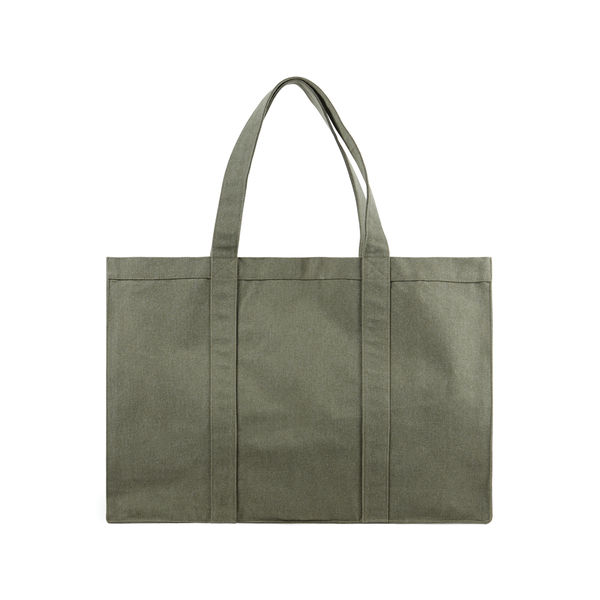 Grand tote bag en toile recyclée AWARE™ Hilo | Sac shopping publicitaire Vert