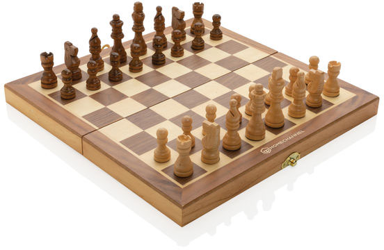 Jeu d’échecs pliable bois personnalisable Marron