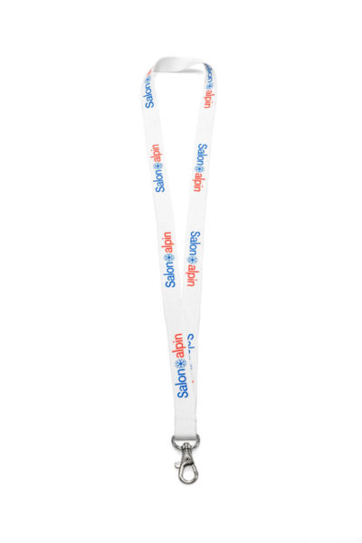 LANYARD POLYESTER SERIGRAPHIE - 15mm Blanc