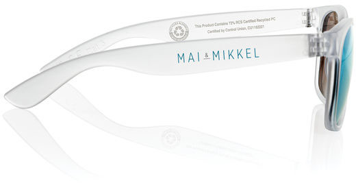 Lunettes soleil Gleam PC recyclé RCS publicitaires Blanc