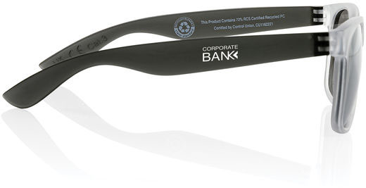 Lunettes soleil Gleam PC recyclé RCS publicitaires Noir