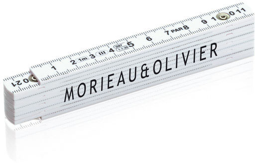 Mètre pliable personnalisé Blanc
