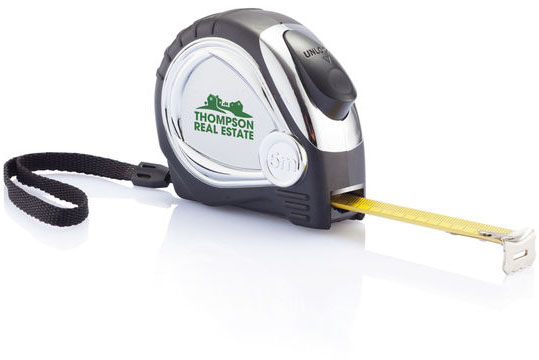 Mètre ruban auto finition chromée personnalisable Noir