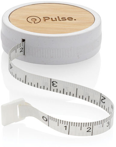 Mètre ruban tailleur RCS & bambou publicitaire Blanc