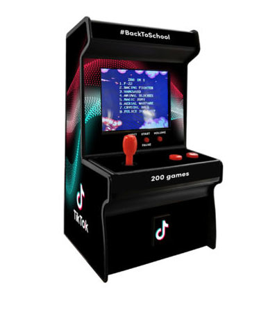 Borne d'arcade mini 200 jeux publicitaire | Mini Reset Arcade Noir