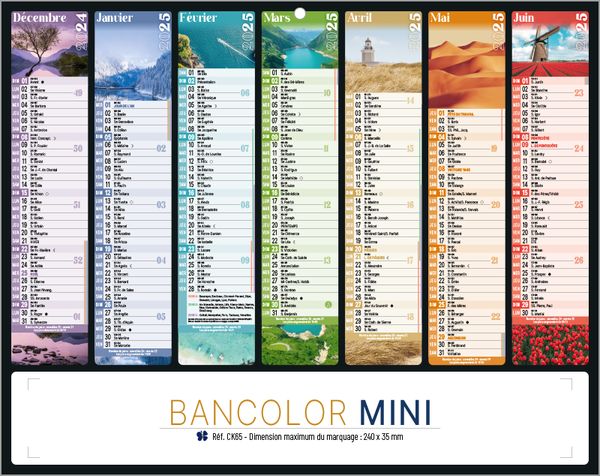 mini calendrier bancaire photographie