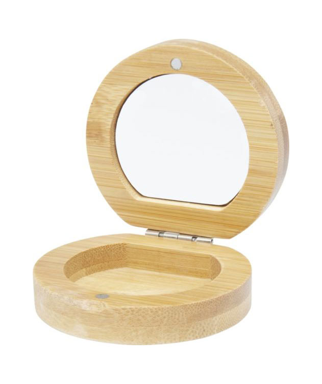 Miroir de poche en bambou à personnaliser|Afrodit Naturel