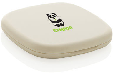 Miroir de poche plastique recyclé RCS Reflecta personnalisé Beige