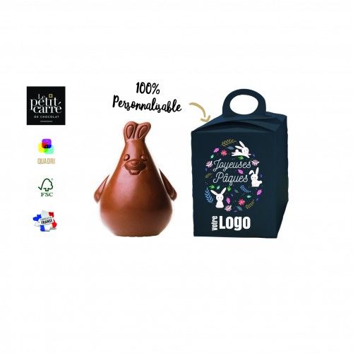 Moulage chocolat lapin publicitaire 41% bio|Bun