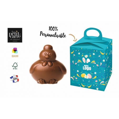 Moulage chocolat poule publicitaire 41% bio|Matilde