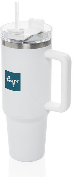Mug 1,2 L acier recyclé RCS Peakflow publicitaire Blanc