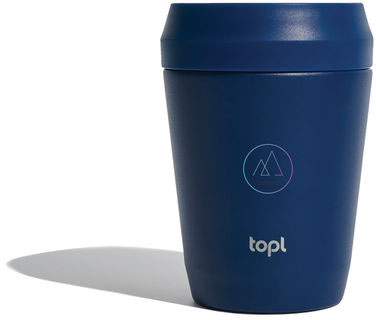Mug 235 ml couvercle 360 acier recyclé Topl personnalisé Bleu marine