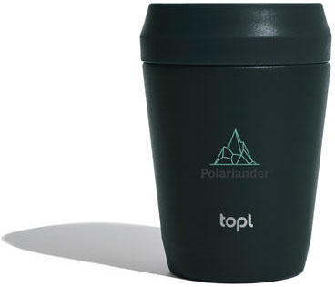 Mug 235 ml couvercle 360 acier recyclé Topl personnalisé Gris