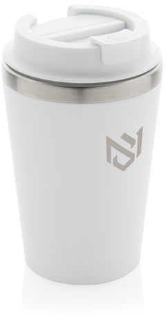 Mug 350 ml double paroi PP recyclé RCS Java entreprise Blanc