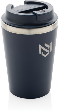 Mug 350 ml double paroi PP recyclé RCS Java entreprise Bleu marine