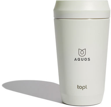 Mug 354 ml couvercle 360 acier recyclé Topl publicitaire Blanc