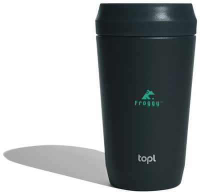Mug 354 ml couvercle 360 acier recyclé Topl publicitaire Gris