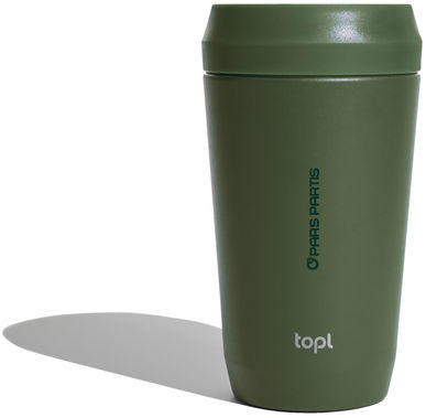 Mug 354 ml couvercle 360 acier recyclé Topl publicitaire Vert
