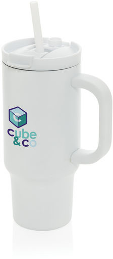 Mug 480 ml étanche inox recyclé RCS Cruiser personnalisable Blanc