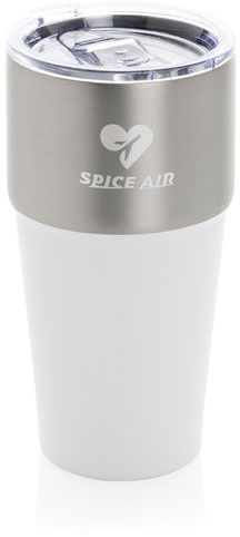 Mug 500 ml acier recyclé certifié RCS Fluid publicitaire Blanc