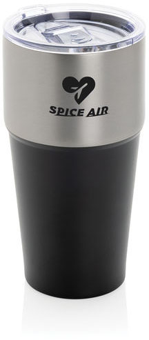 Mug 500 ml acier recyclé certifié RCS Fluid publicitaire Noir