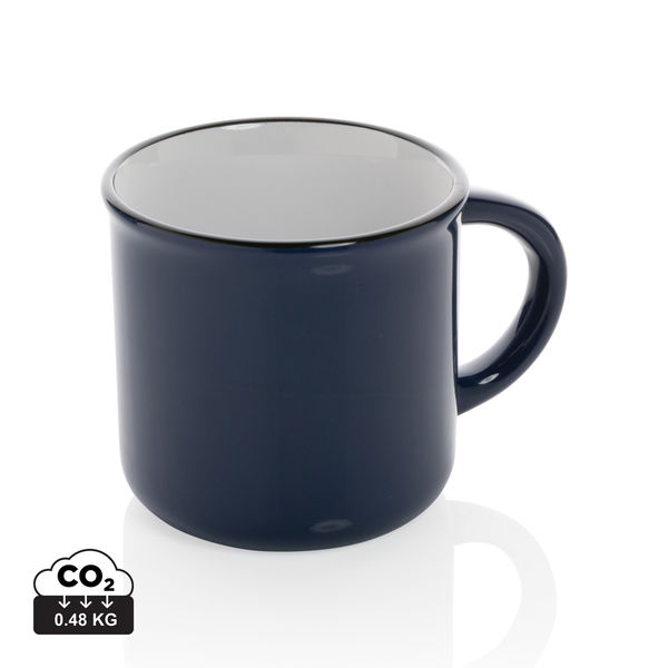 Mug céramique vintage | Mug publicitaire Bleu marine