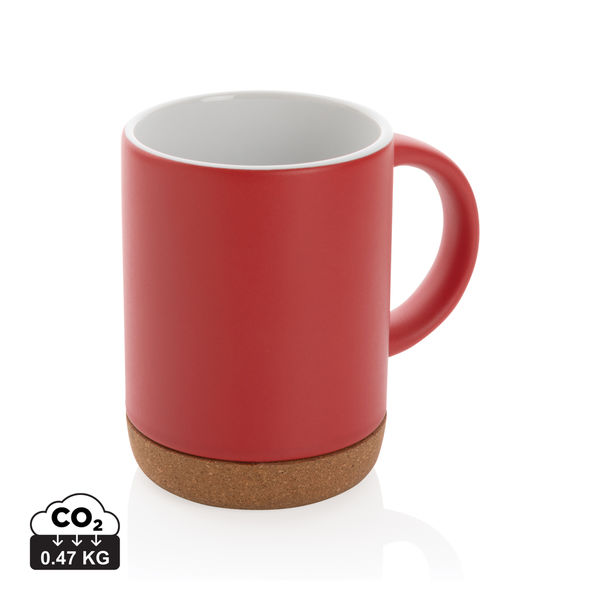 Mug en céramique avec base en liège | Mug publicitaire Rouge